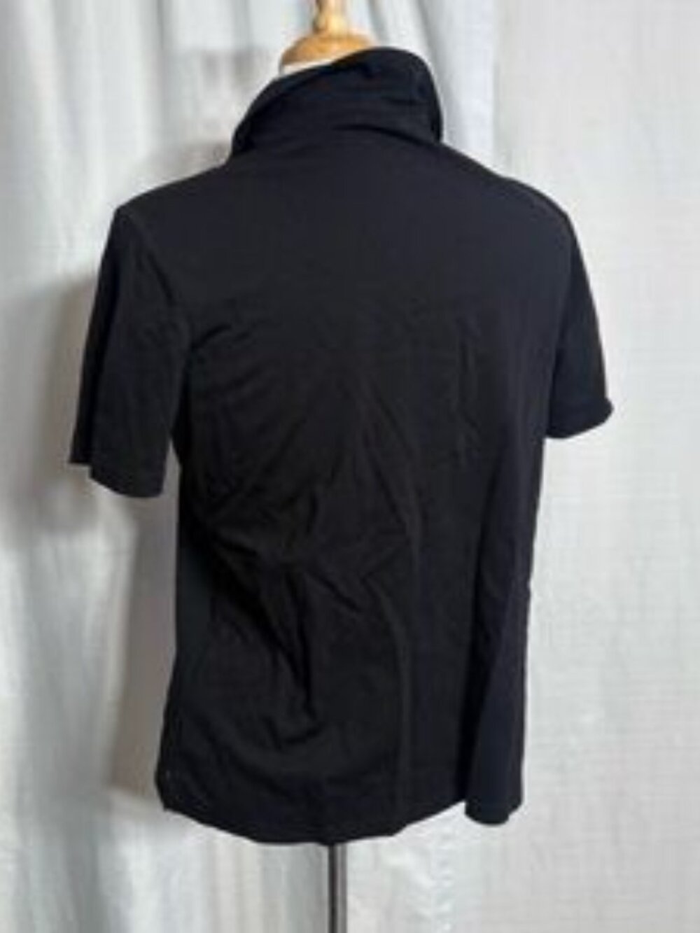 Classic Black Short Sleeve Knit Polo Shirt Large Golf Business Casual - Picture 6 of 7